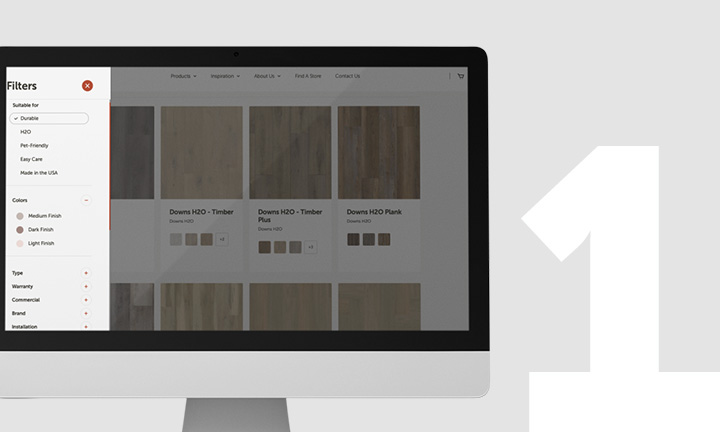browsing flooring samples on website